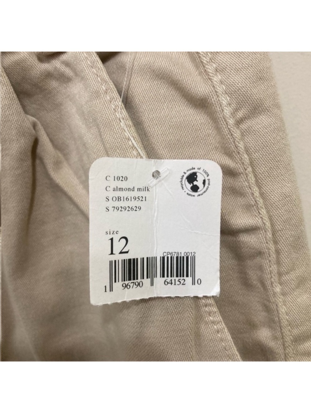 Free People Billie Chino Pleated High Rise Shorts Almond Milk Beige Size 12 New - Picture 9 of 10